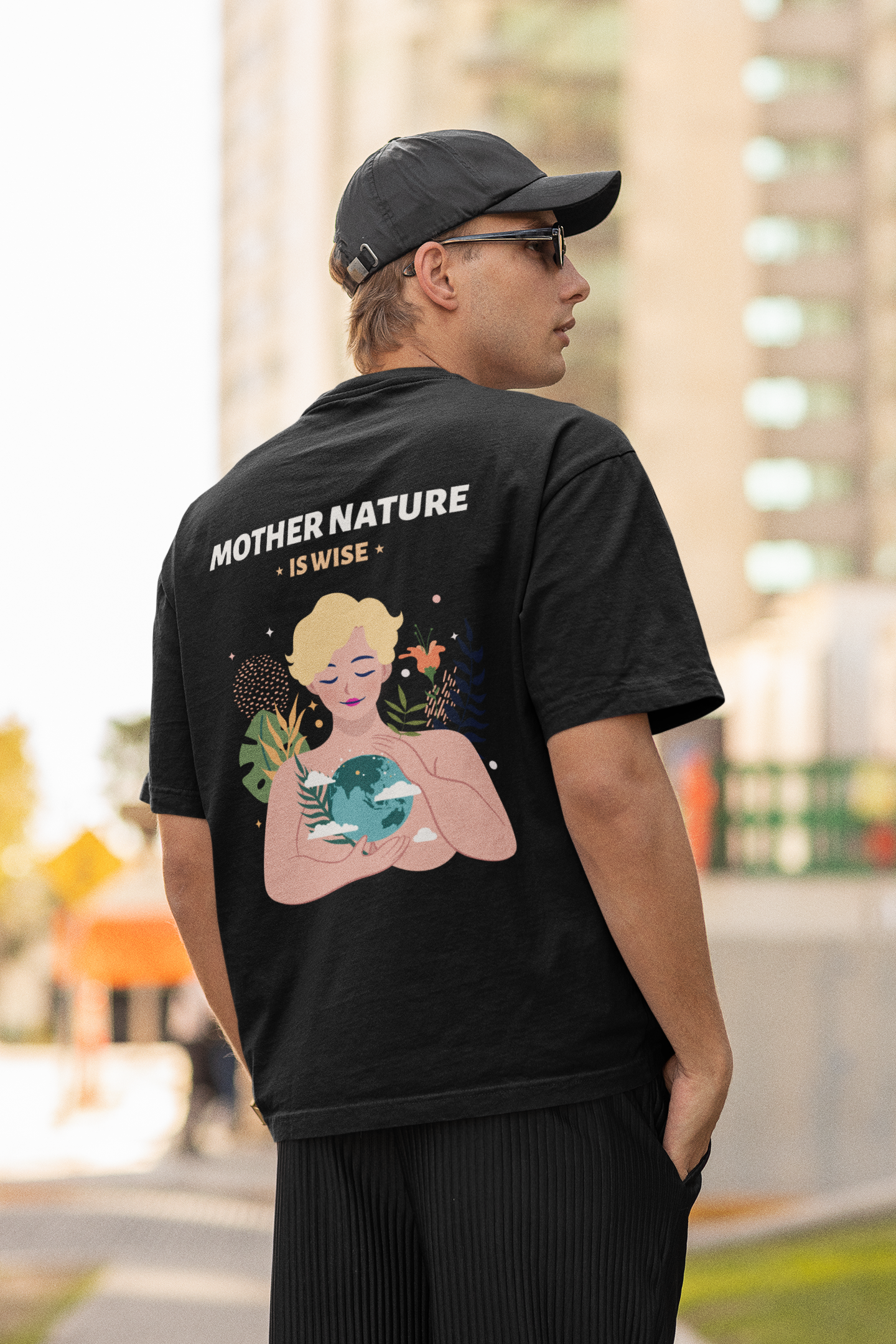 Mother Earth is Wise Dual Side Printed Oversized Tee | Evrbay |Unisex