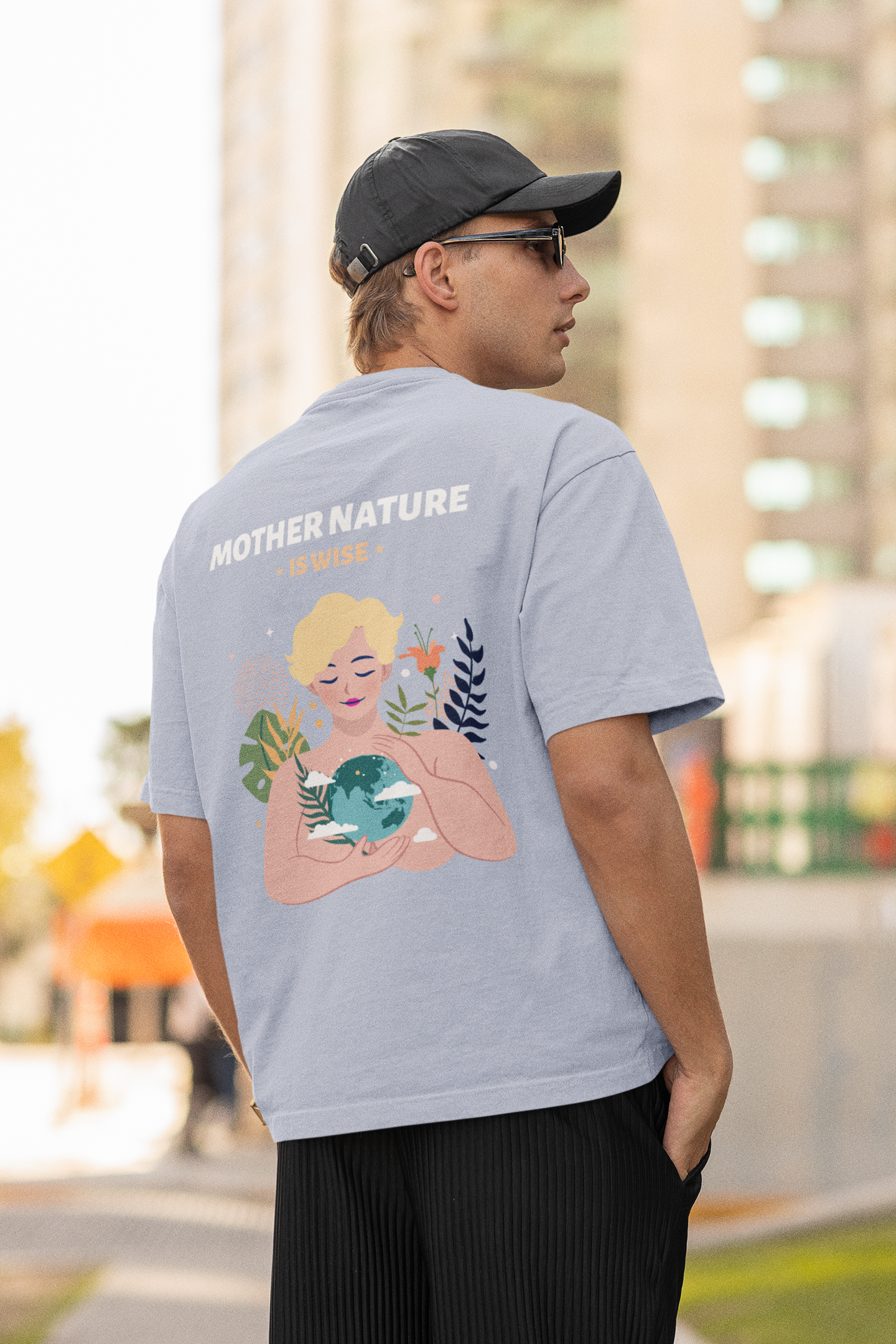 Mother Earth is Wise Dual Side Printed Oversized Tee | Evrbay |Unisex