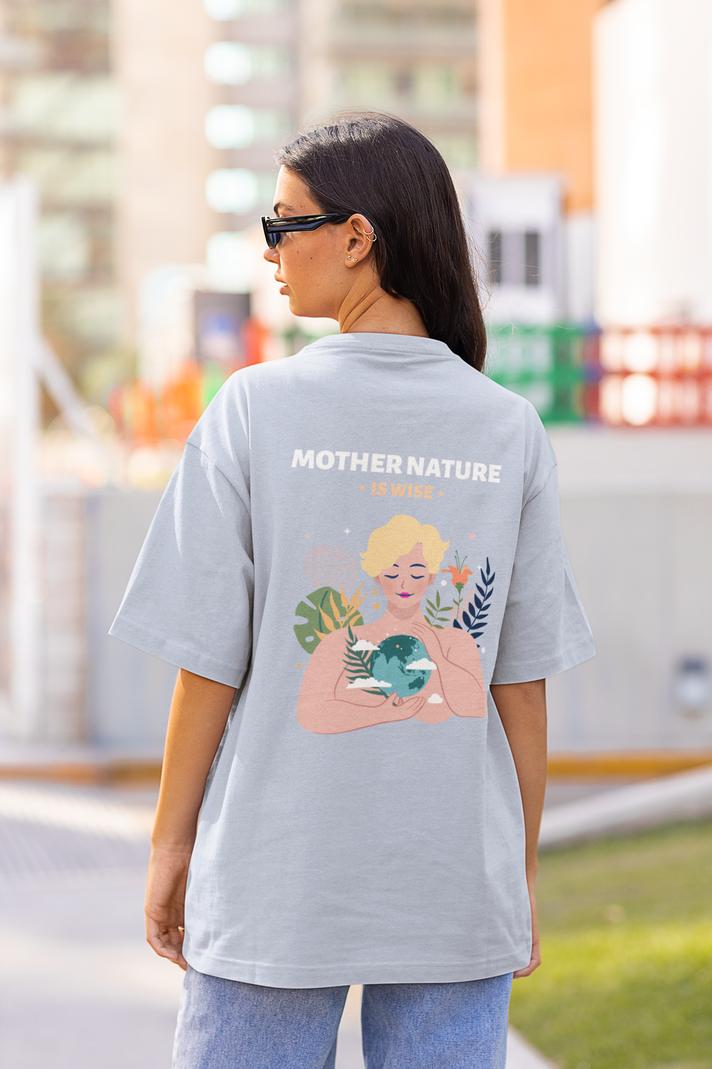Mother Earth is Wise Dual Side Printed Oversized Tee | Evrbay |Unisex