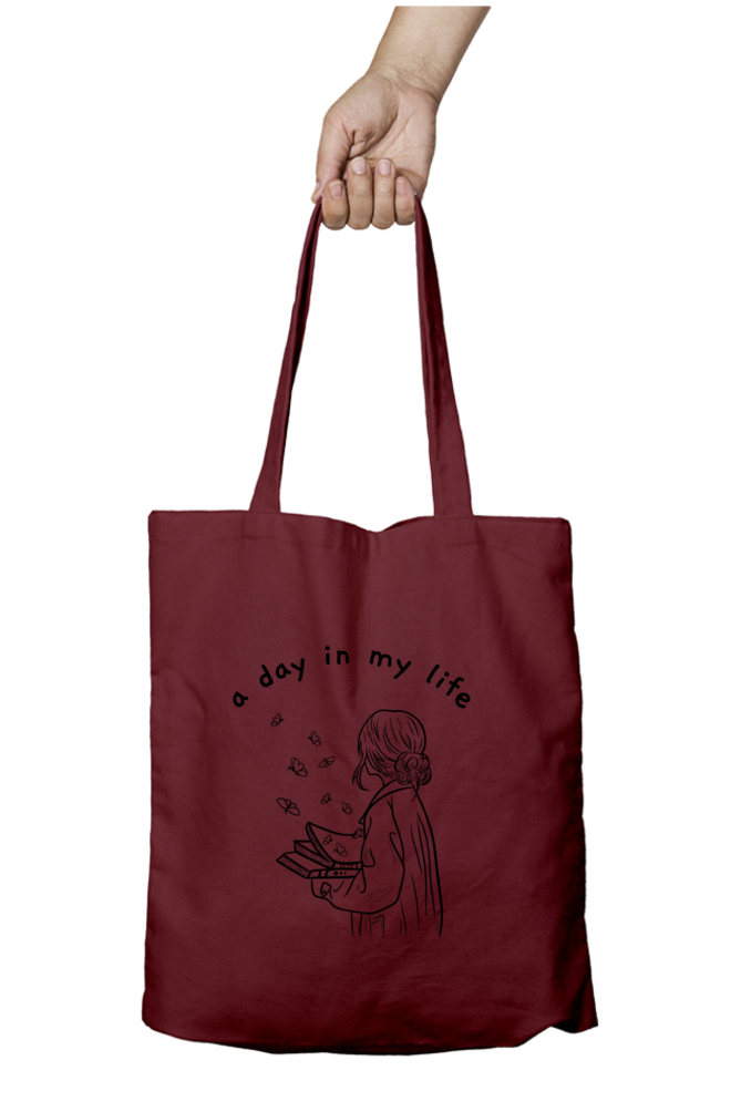 A Day In My Life Tote Bag With Zipper | Evrbay