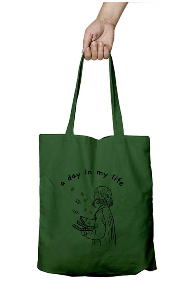 A Day In My Life Tote Bag With Zipper | Evrbay