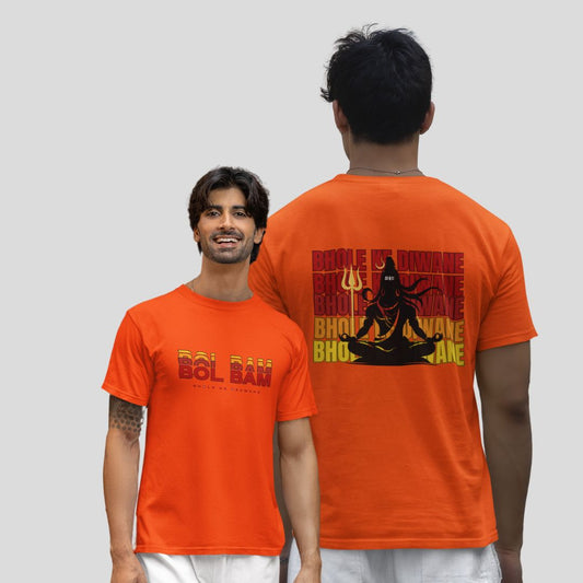 Bol Bam Bhole ke Deewane Dual Side Printed T-Shirt For Men and Women