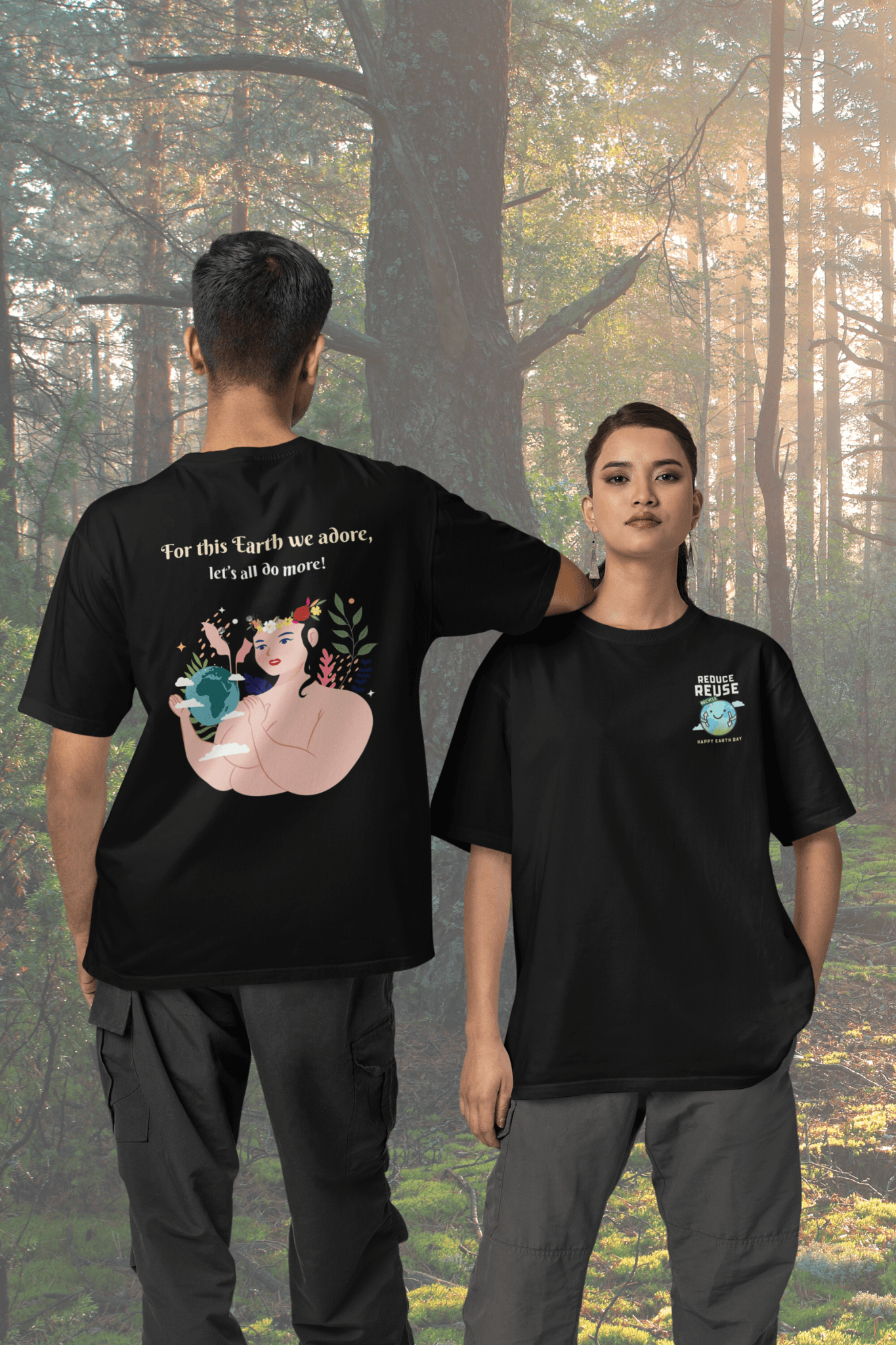 Earth Day Dual Print Oversized Tee Unisex