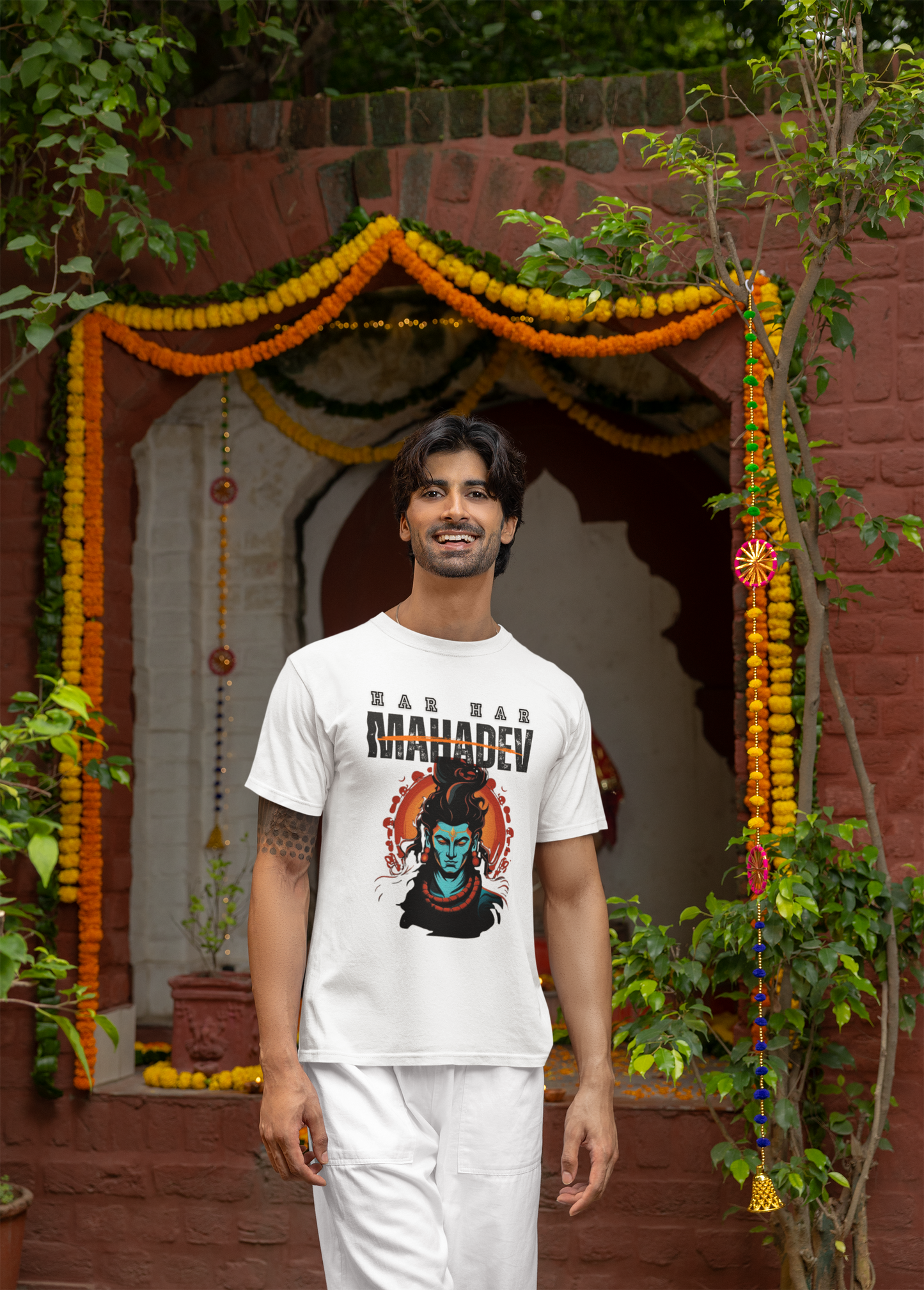 Har Har Mahadev with image T-Shirt For Men and Women
